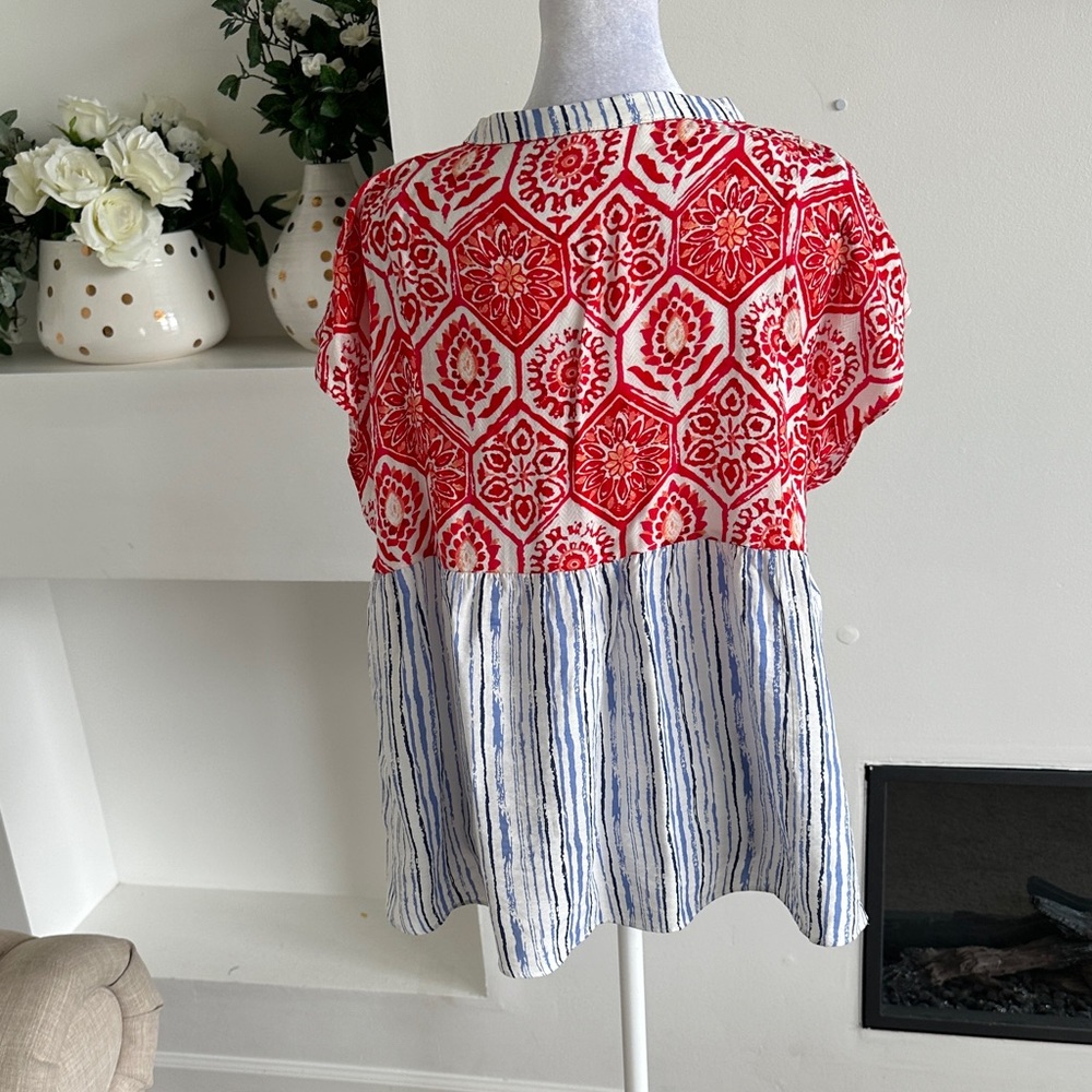 THML Red and Blue Patterned Top - image 6